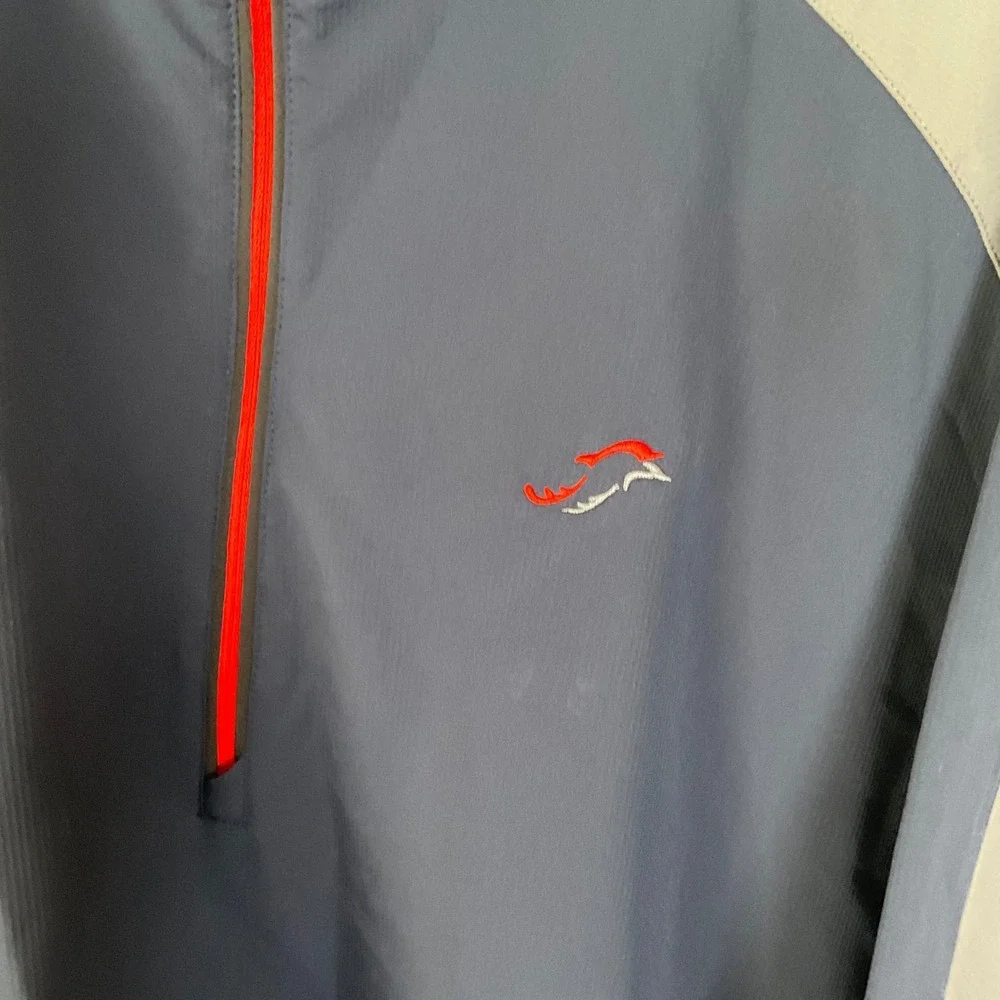 FootJoy Mens XL Navy Grey Quarter Zip Golf Windbreaker Pullover Jacket Pockets